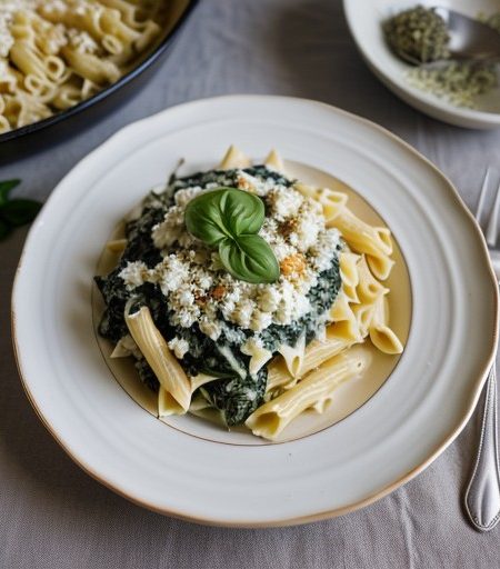 Two-Cheese Pasta Florentine recipe image
