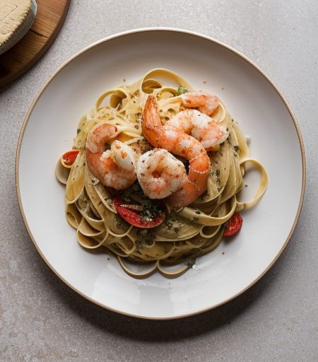 Two Cheese Seafood Linguine recipe image