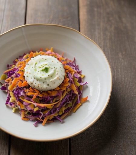 Two-Tone Slaw in a Cabbage Bowl recipe image
