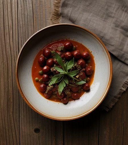 Uncooked Tomato Sauce With Olives & Mozzare recipe image