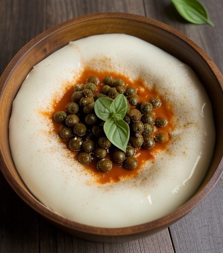 Uncooked Tomato Sauce With Olives & Mozzarell recipe image