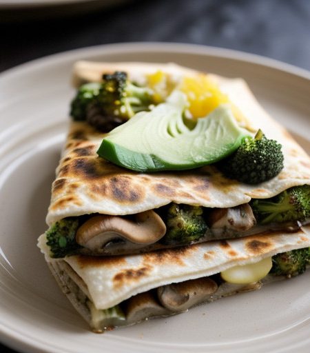 Unicorn's Broccoli & Mushroom Quesadillas recipe image