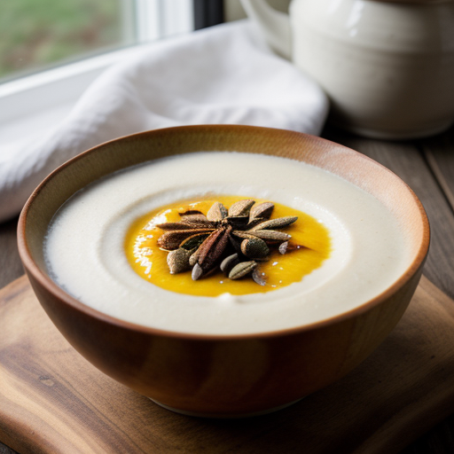 Vanilla-Roasted Peach Soup With Cardamom Cream (3 PTS recipe image