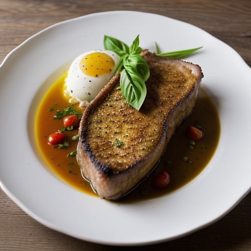 Veal Chop Milanese With Tomato and Basil Vinaigrette recipe image