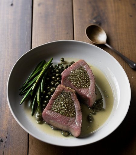 Veal Chops With Anchovy and Caper Sauce recipe image