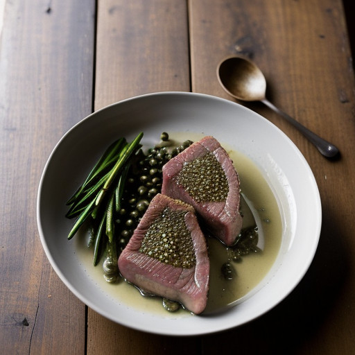 Veal Chops With Anchovy and Caper Sauce recipe image