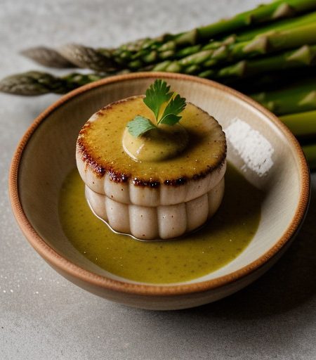 Veal Scallops With Asparagus~ Lime Sauce recipe image