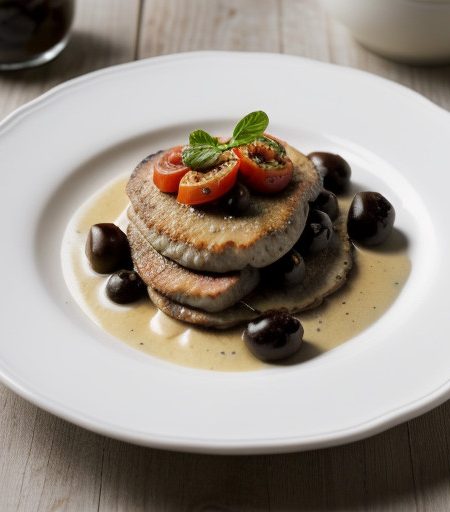 Veal Scaloppine With Tomatoes & Olives recipe image