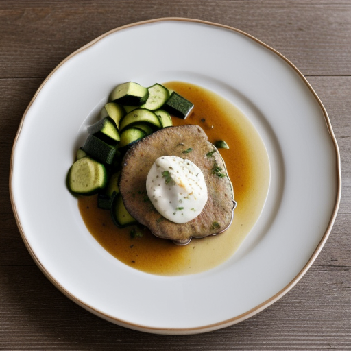 Veal Scaloppine With Zucchini & Cream recipe image
