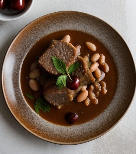 Veal Stew W/ Cherries recipe image