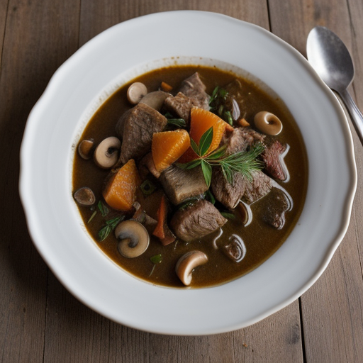 Veal Stew W/ Oranges~ Carrots & Mushrooms recipe image