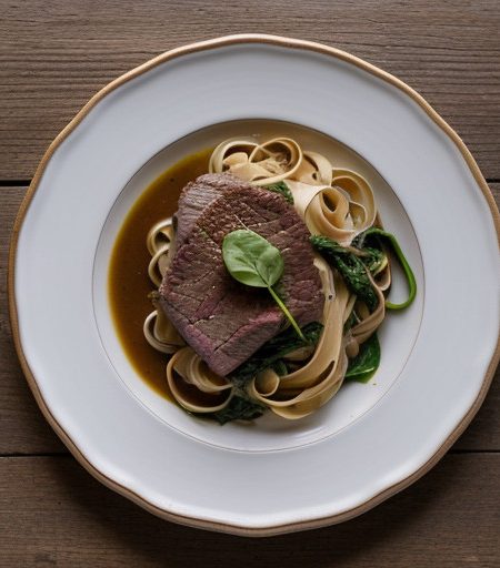 Veal W/Spinach and Fettuccine recipe image