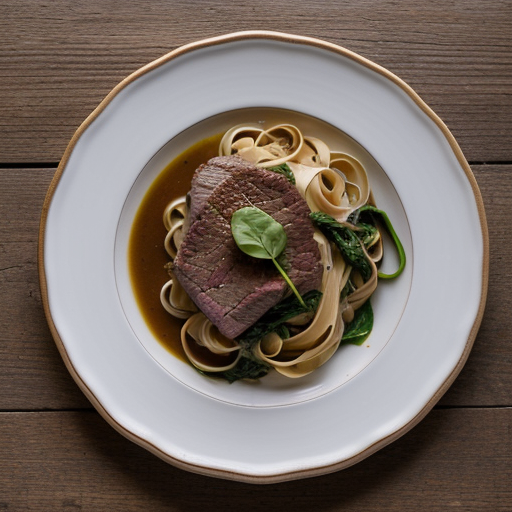 Veal W/Spinach and Fettuccine recipe image