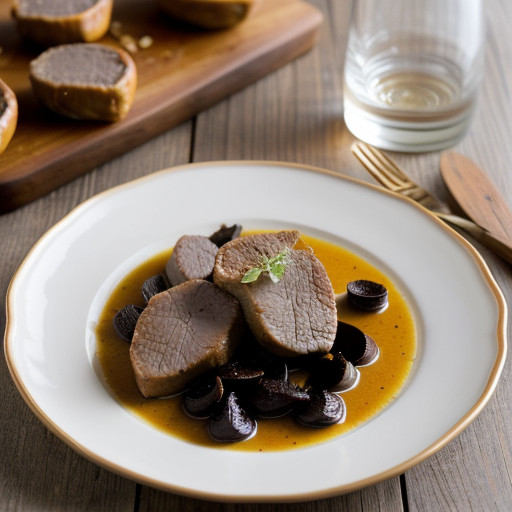 Veal With Almonds & Prunes recipe image