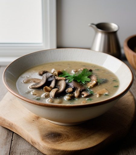 Vegan: Barley & Mushroom Soup recipe image