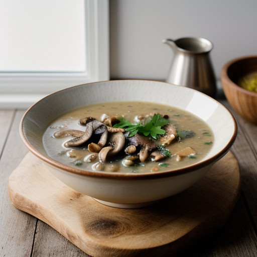 Vegan: Barley & Mushroom Soup recipe image
