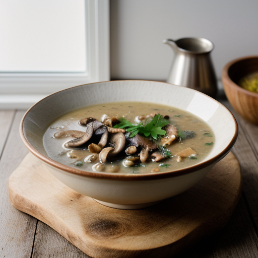 Vegan: Barley & Mushroom Soup recipe image