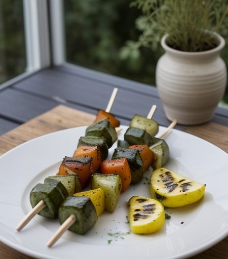 Vegetable Kabobs With Rice recipe image