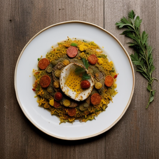 Vegetable Paella With Chorizo and Rabbit recipe image