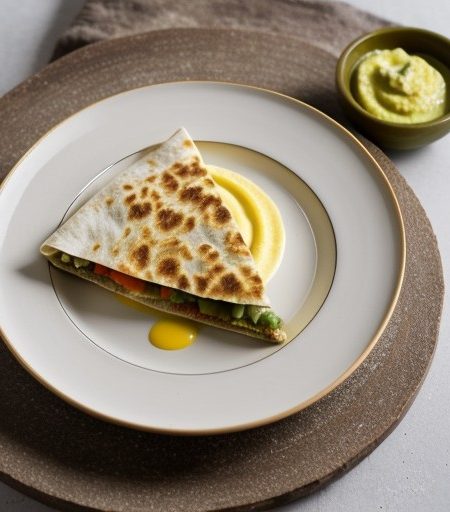Vegetable Quesadilla With Parsnip Puree recipe image