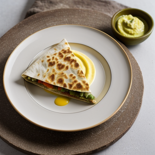 Vegetable Quesadilla With Parsnip Puree recipe image