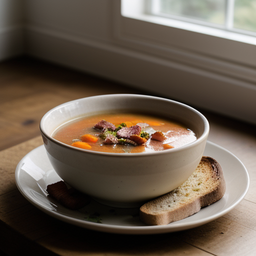Vegetable Soup With Tilsit Toast recipe image