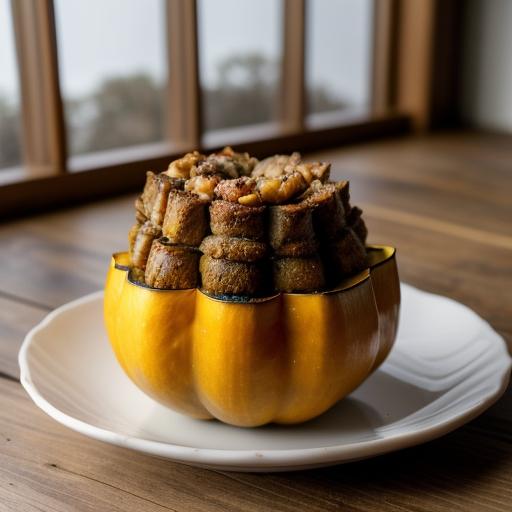 Vegetable Spam Stuffed Acorn Squash recipe image