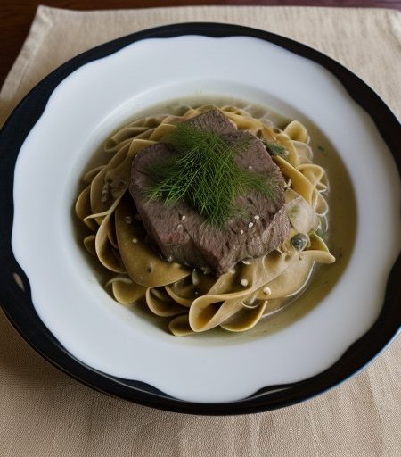 Vegetable and Beef Stroganoff With Noodles recipe image