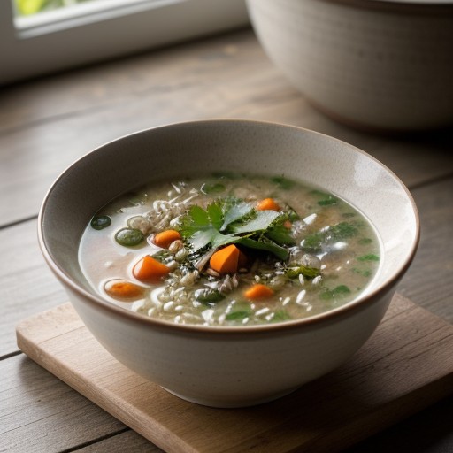 Vegetable and Herb Rice Oriental Soup recipe image