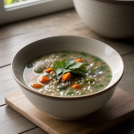 Vegetable and Herb Rice Oriental Soup recipe image