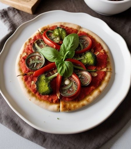 Vegetarian Cheeseless Pizza recipe image