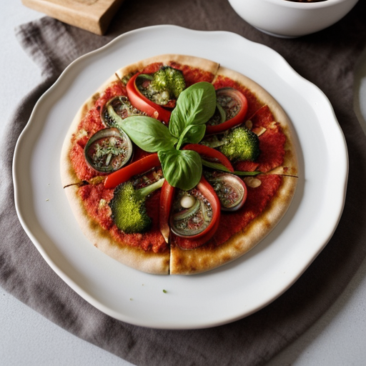 Vegetarian Cheeseless Pizza recipe image
