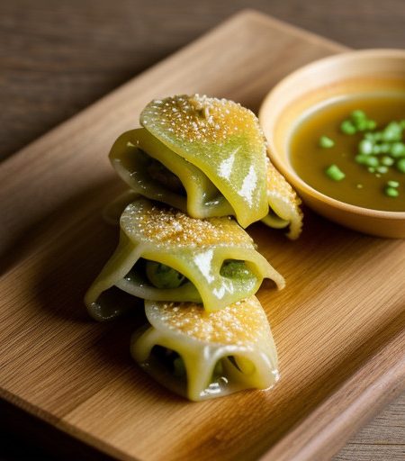 Vegetarian Pot Stickers With Dipping Sauce recipe image