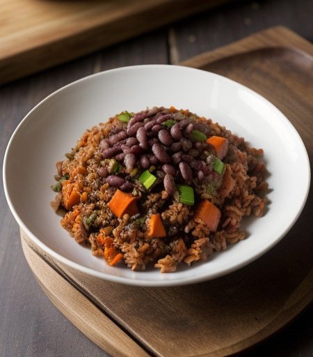 Vegetarian Red Beans & Seven-Grain Dirty Rice recipe image