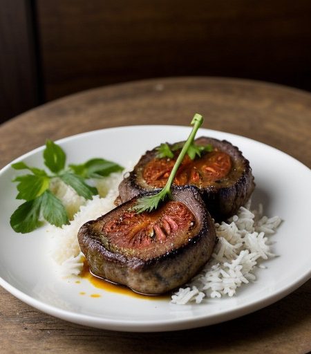 Venison Chops W/ Rice & Tomatos recipe image