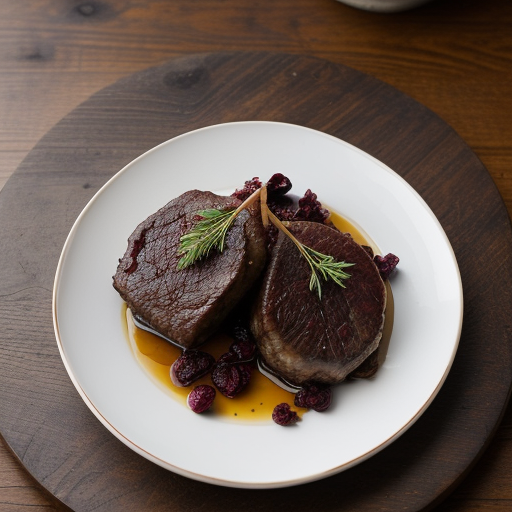 Venison Chops With Dried Cranberries recipe image