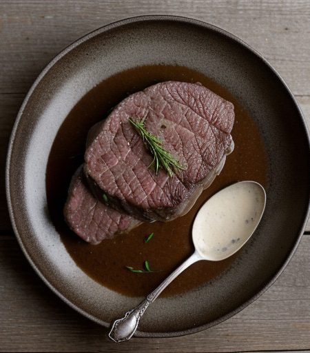 Venison Steaks With Mushroom Game Sauce recipe image