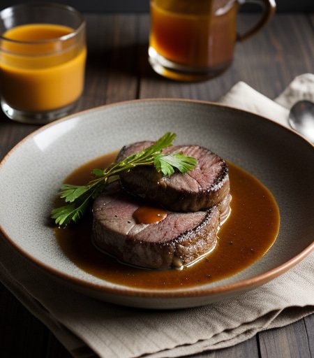 Venison Steaks With Scotch Sour Sauce recipe image