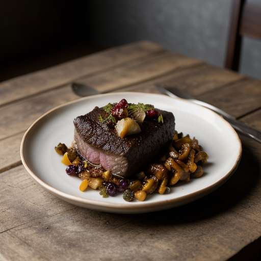 Venison With Currants & Chanterelles recipe image