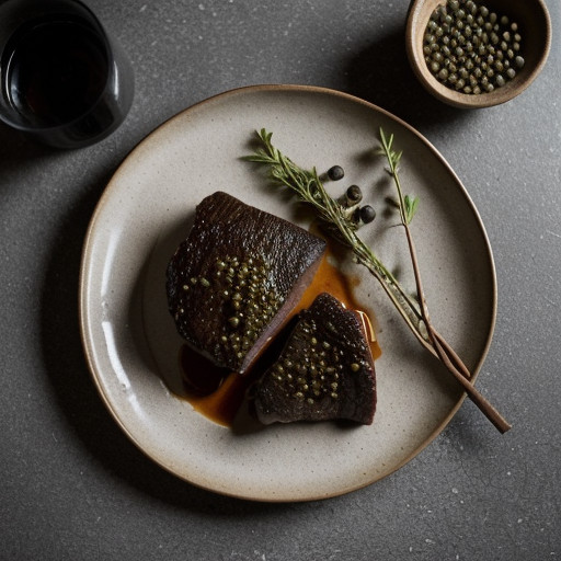 Venison With Green Peppercorns recipe image