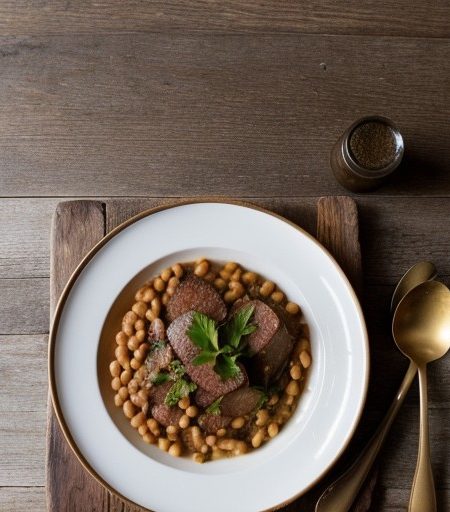 Venison and Melange of Sausage Cassoulet recipe image