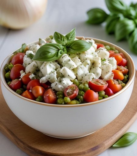 Vidalia Onion~ Tomato~ & Basil Salad recipe image