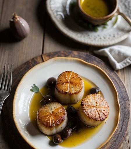 Vieiras a La Gallega - Scallops in Mustard-Ol recipe image