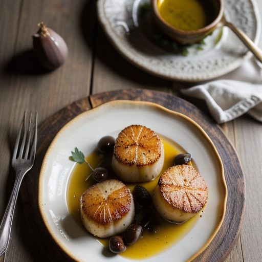 Vieiras a La Gallega - Scallops in Mustard-Ol recipe image