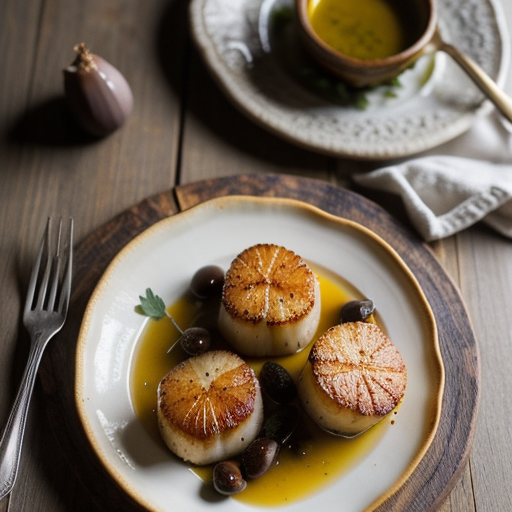 Vieiras a La Gallega - Scallops in Mustard-Ol recipe image