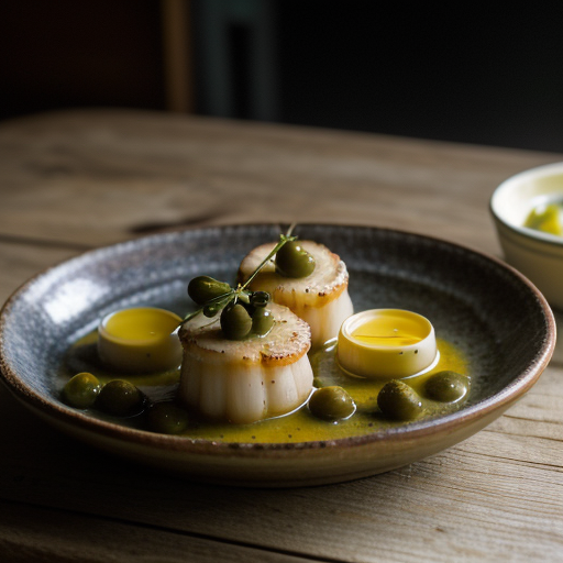Vieiras a La Gallega - Scallops in Mustard-Olive Sauce recipe image