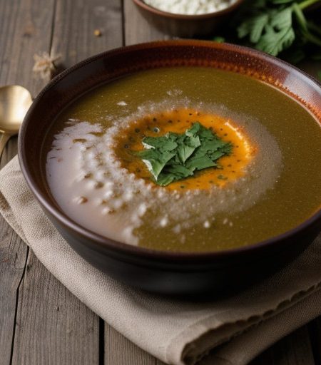 Vospapur (Armenian Lentil & Spinach Soup recipe image