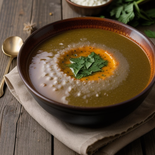 Vospapur (Armenian Lentil & Spinach Soup recipe image