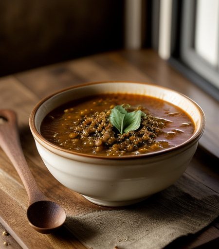 Vospapur (Armenian Lentil and Spinach Soup recipe image