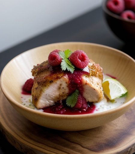 Walnut Chicken With Raspberry-Lime Sauce recipe image